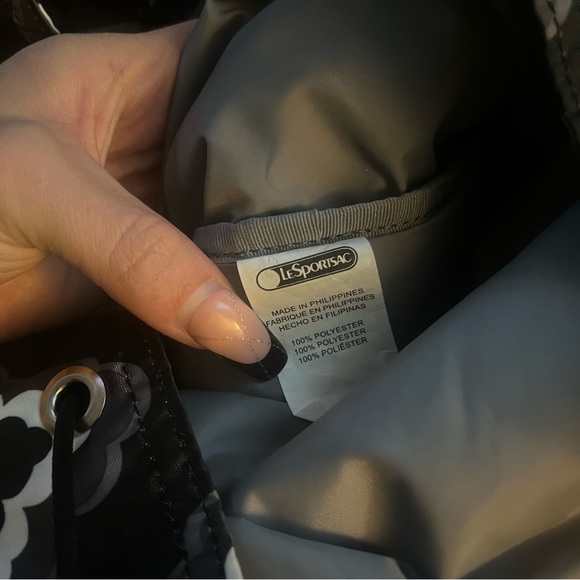 Lesportsac Black and Gray Patterned Backpack - Picture 5 of 6